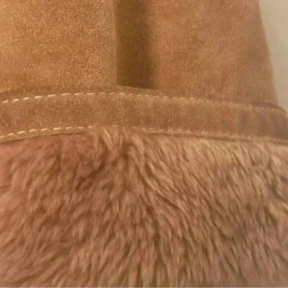 Mango Tan Leather Jacket with Fur Trim - Picture 3 of 8